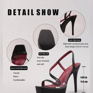 WEINENA Elegant Women’s Black High Heels , Size 8 (38 European ) NEW